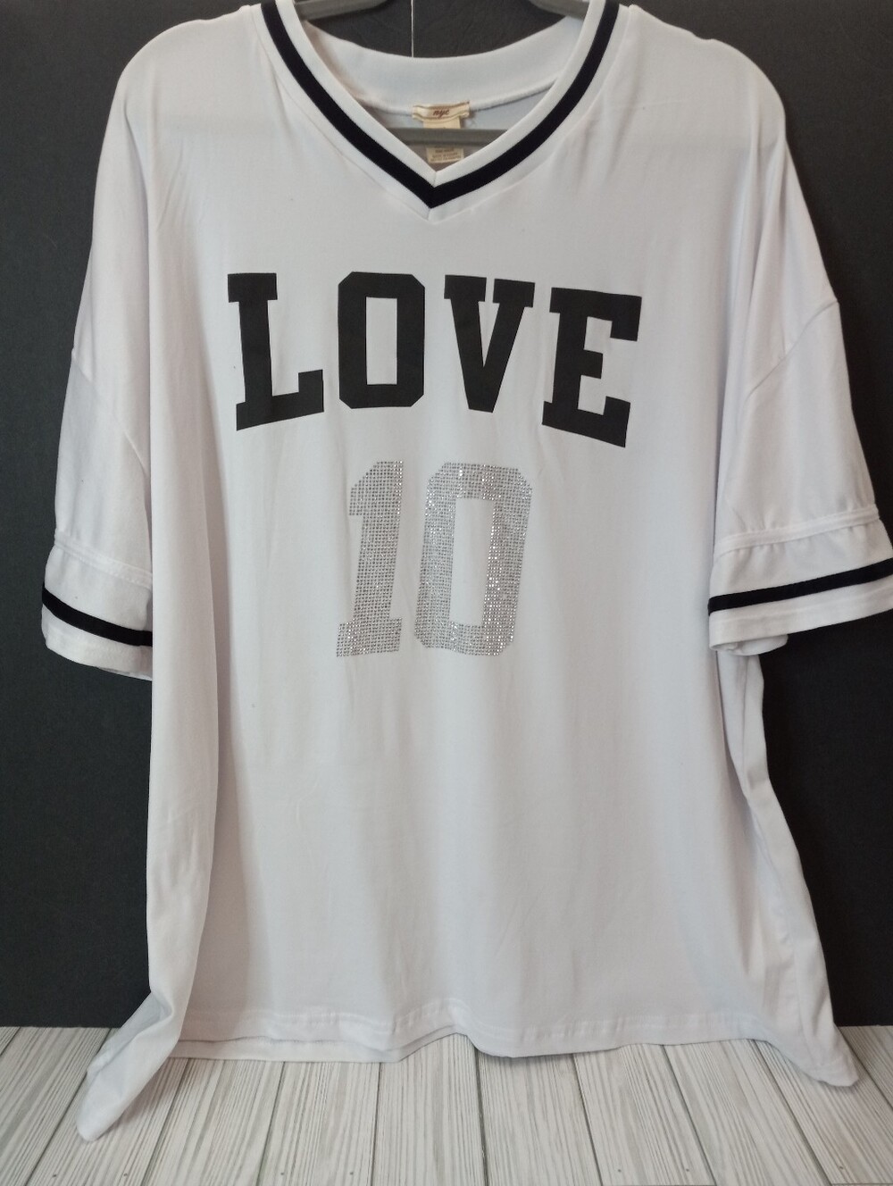 NYC Love Rhinestone #10 Sporty Varsity Tee